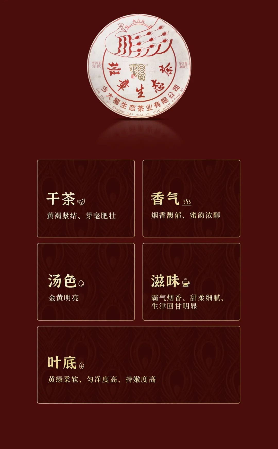 今大福2023年班章孔雀五星青餅