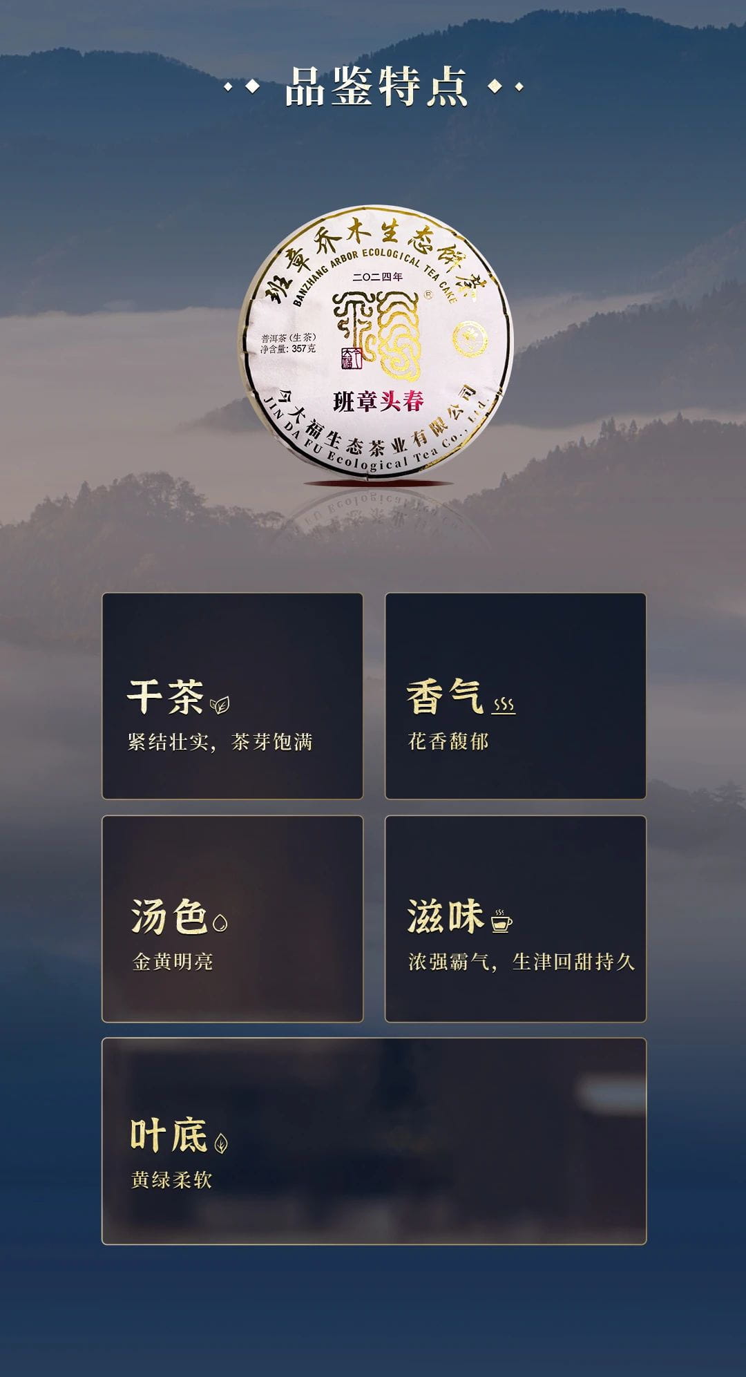 今大福2024年班章頭春青餅